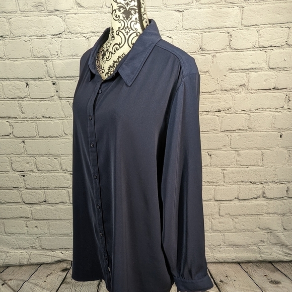 Susan Graver women's long Sleeve Button Front plus Size 2x career top B3 - Picture 9 of 10